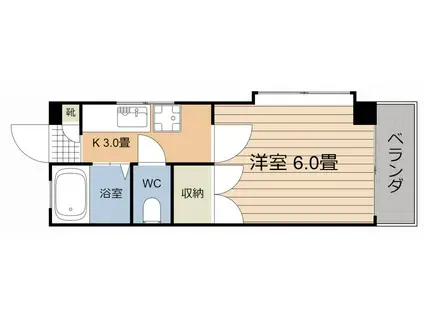 サンシティ騎射場(1K/2階)の間取り写真