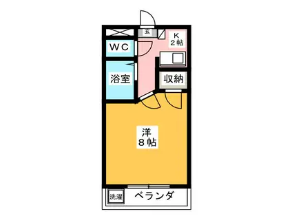 ドゥ・アバンス(1K/1階)の間取り写真