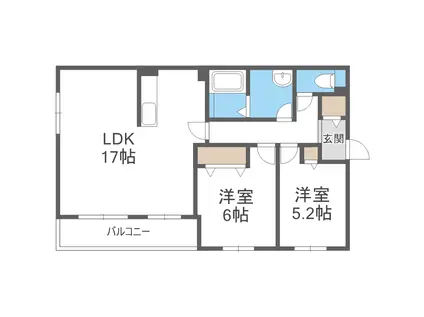 モレラス桑園(2LDK/5階)の間取り写真