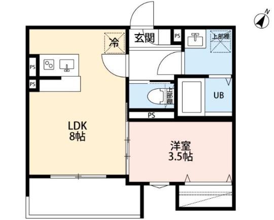 ROBOT HOME 東所沢V(1LDK/3階)の間取り写真