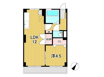 征矢マンション(1LDK/3階)の間取り写真
