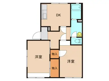 ソネット守谷(2DK/2階)の間取り写真