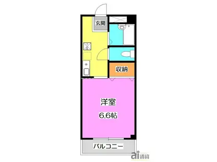 スィーダーオリジンハウス(1K/2階)の間取り写真