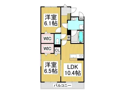 コンフォーティア伊那中央A(2LDK/5階)の間取り写真