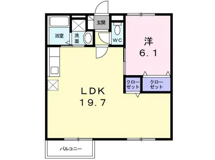 チェリーブロッサムA(1LDK/1階)の間取り写真