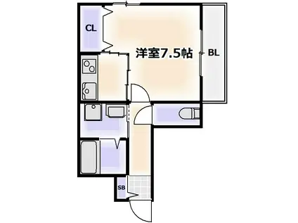 アビコOSK(1K/6階)の間取り写真