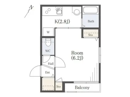 STUDIO南品川(1K/3階)の間取り写真