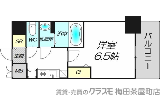 プレサンス 梅田北 ディア(1K/2階)の間取り写真