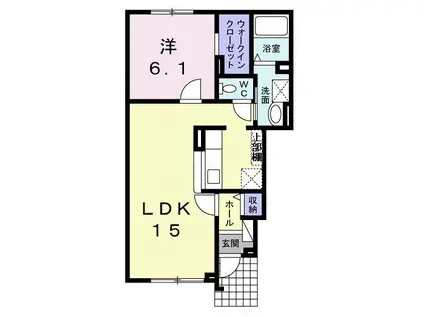 グランボヌールI(1LDK/1階)の間取り写真