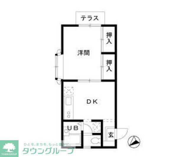 エステートピア小沢双(1K/2階)の間取り写真