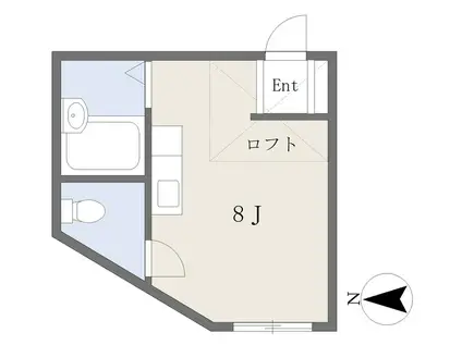 ビューコート河原町B(ワンルーム/1階)の間取り写真