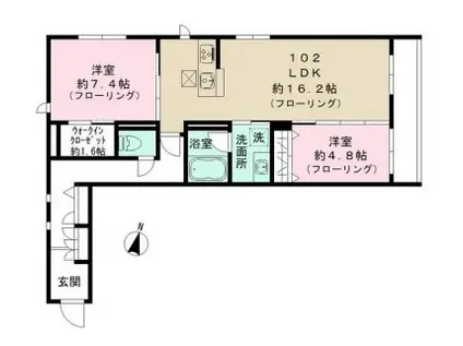 ビィ・フォルマ田園調布(1K/4階)の間取り写真