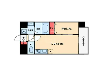 アプリーレ阿波座南(1LDK/10階)の間取り写真