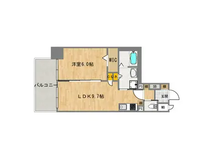 ふぁみーゆ平野(1LDK/2階)の間取り写真