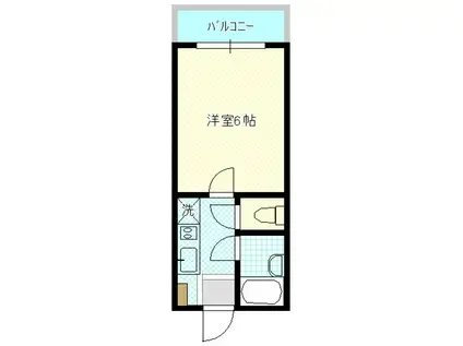 ビバライフ小松原(1K/2階)の間取り写真