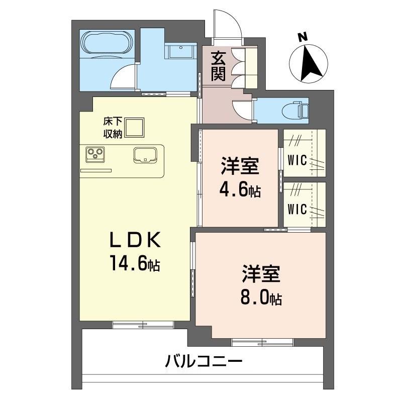 フォレ フルーリー(2LDK/1階)の間取り写真