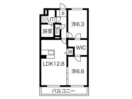 グランフォレストG(2LDK/1階)の間取り写真