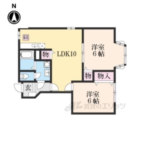 ライジングヒルズ(2LDK/1階)の間取り写真