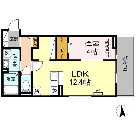 アバント(1LDK/2階)の間取り写真