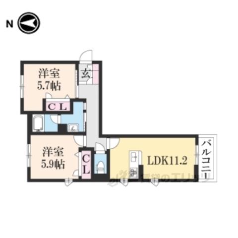 アンビシア(2LDK/2階)の間取り写真