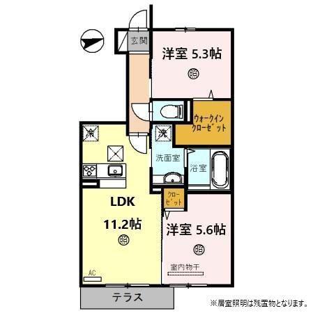 コットンハウスIII(2LDK/1階)の間取り写真