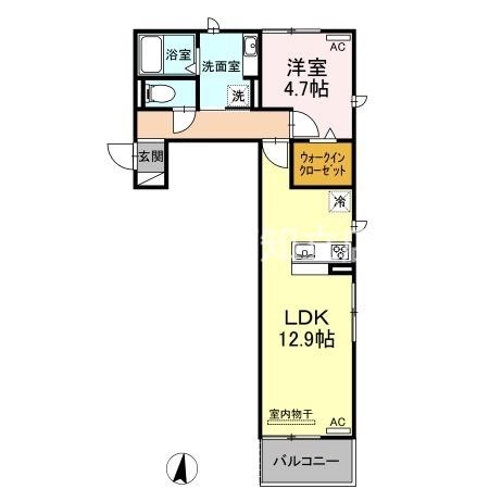 ボナールエヌ(1LDK/3階)の間取り写真