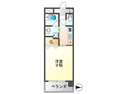 花の木ライズ(1K/3階)の間取り写真