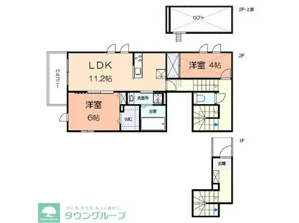 ラ ルーチェ 櫻(2LDK/2階)の間取り写真