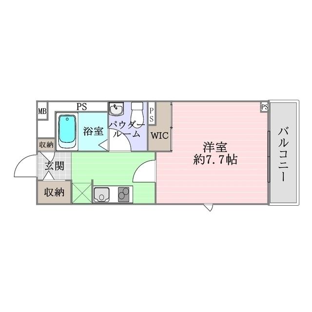 シュライン(1K/4階)の間取り写真