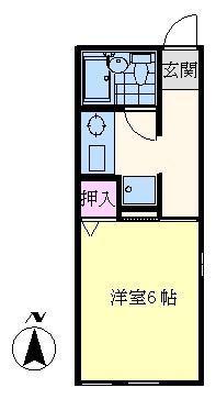 シャトル鈴木(1K/1階)の間取り写真
