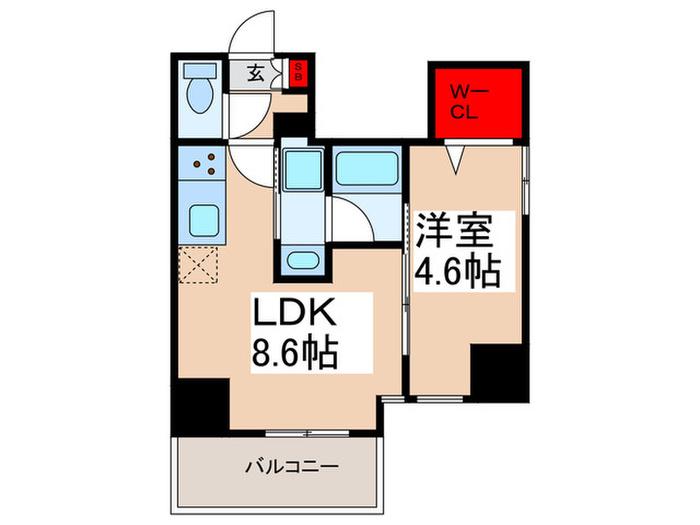 グランカーサ住吉II(1LDK/2階)の間取り写真