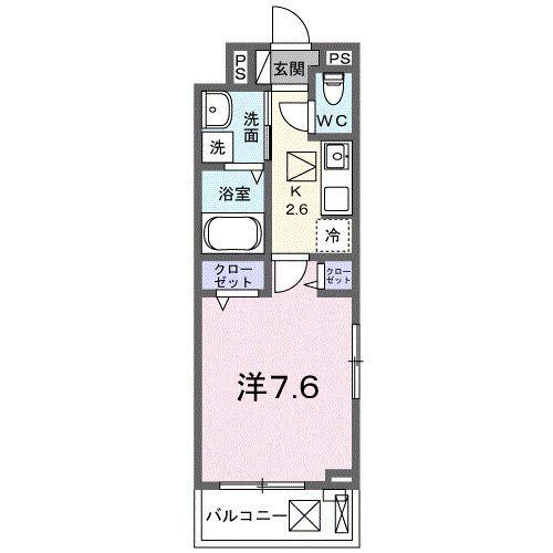 ラ ヴィーダ ヌエバ(1K/1階)の間取り写真