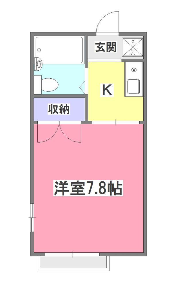プリムローズ(1K/1階)の間取り写真