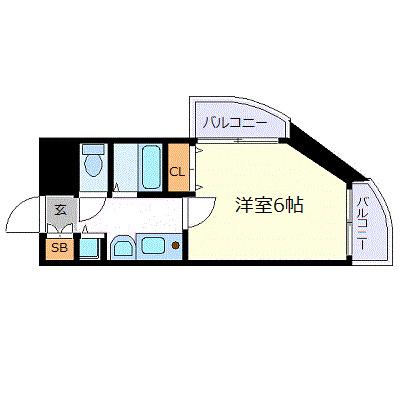 プレサンス名古屋城前(1K/7階)の間取り写真