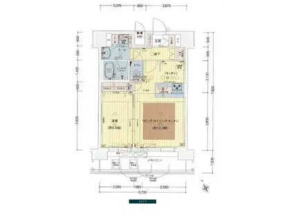 プレサンスOSAKA DOMECITYビーツ(1LDK/14階)の間取り写真