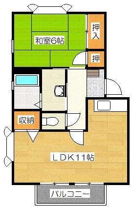 エルニド180(1LDK/2階)の間取り写真