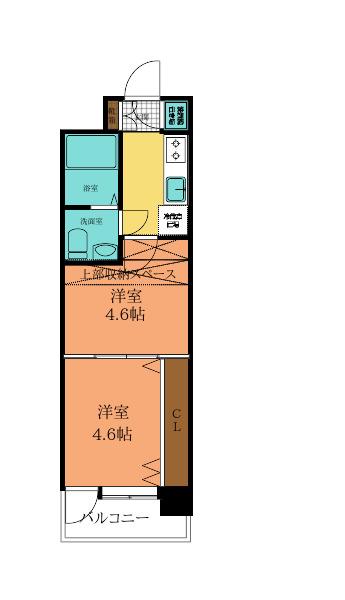 NO.47 PROJECT2100小倉駅(2K/14階)の間取り写真