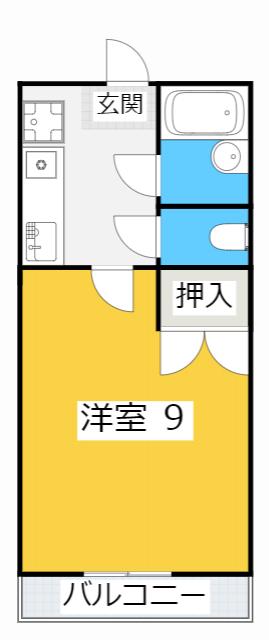 パレス三宝(1K/2階)の間取り写真