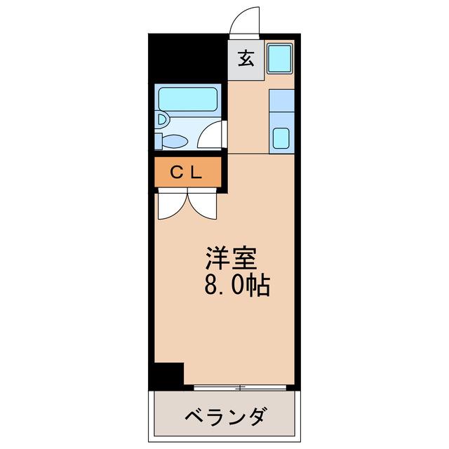 シャトー栄(ワンルーム/3階)の間取り写真