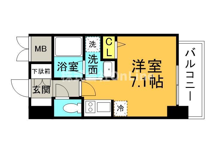 セイワパレス玉造(1K/6階)の間取り写真