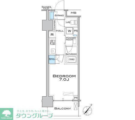 MFPRコート武蔵小山(1K/6階)の間取り写真