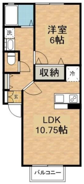 ボー・マノワール小竹向原(1LDK/1階)の間取り写真