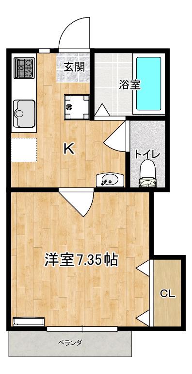 ハイツNT(1K/1階)の間取り写真