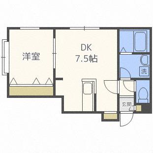 ソシムI(1LDK/3階)の間取り写真