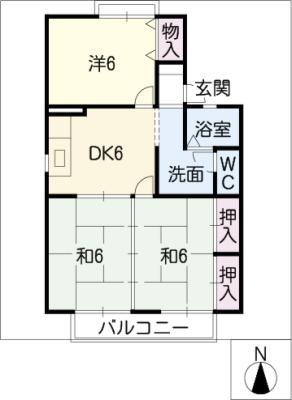 セジュール八代(3DK/1階)の間取り写真