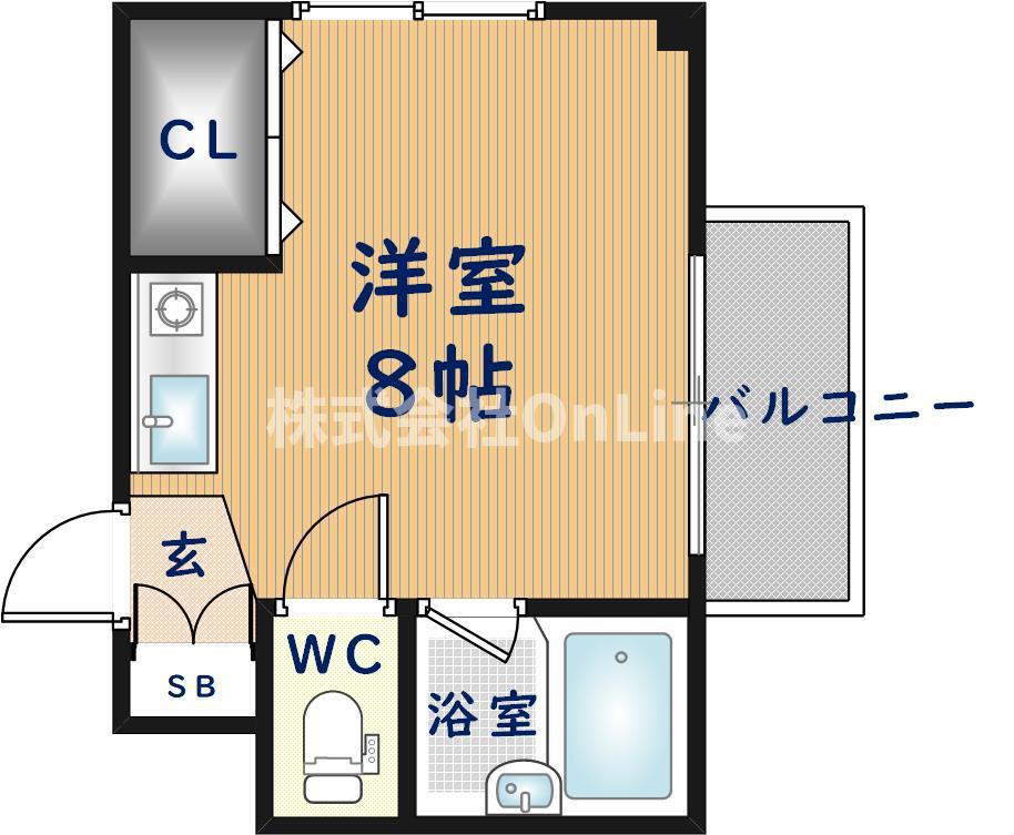 ヴォラージュ久宝園(ワンルーム/3階)の間取り写真