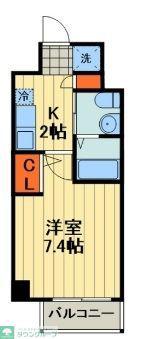 アクシーズタワー浦和岸町II(1K/2階)の間取り写真