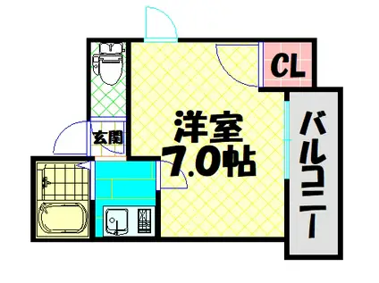 ノールプレール新町(1K/5階)の間取り写真