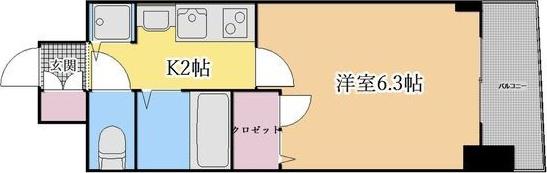 プレサンス大須観音駅前サクシード(1K/7階)の間取り写真