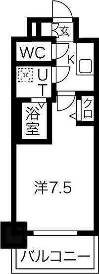 MJC大阪ファインゲート(1K/2階)の間取り写真